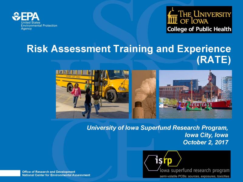 Title Slide for the EPA Risk Assessment Training and Experience (RATE) Course
