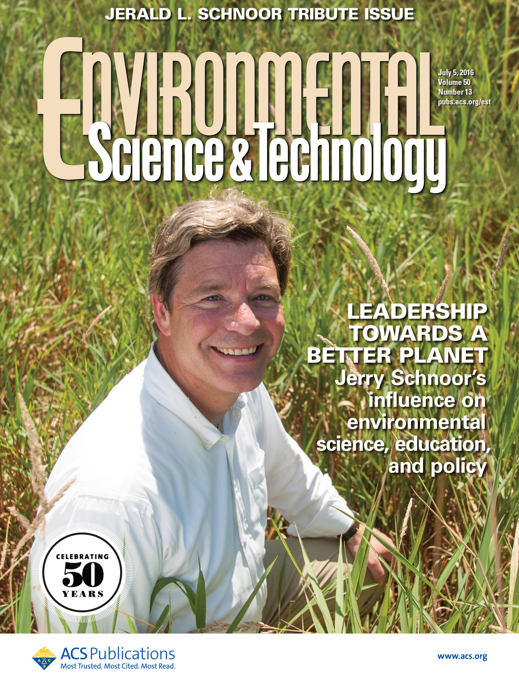 ES&T magazine cover featuring Jerry Schnoor